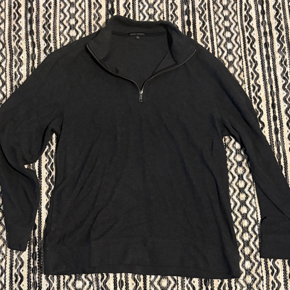 Banana Republic Men's Grey Zip-Up Sweater